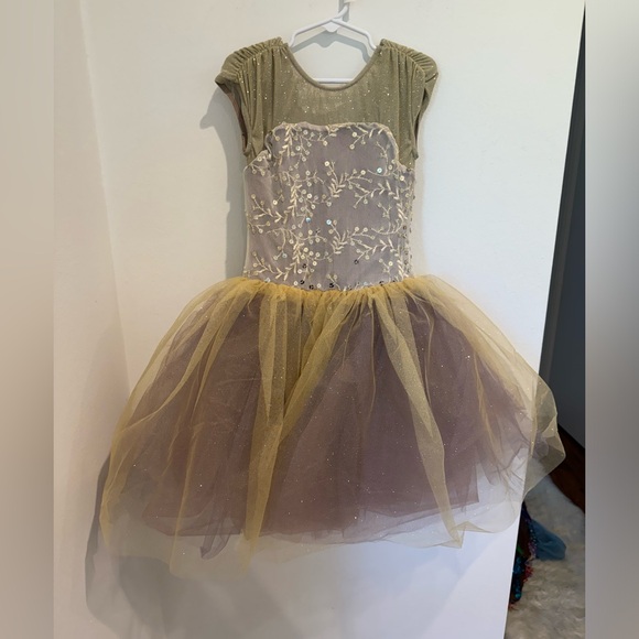 Weissman Girls Time After Time Floral Purple Gold Dance Tutu Costume Size 7/8 - Picture 2 of 7